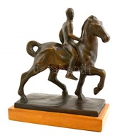 Medgyessy Ferenc (1881-1958): Kis Lovas. Bronz, Fa Talapzaton, Jelzett, M: 22 Cm 19×8,5 Cm - Otros & Sin Clasificación