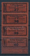 Veliká Kopana Felsőveresmart Kétnyelvű Ragjegy 4-es Csíkban Az 1930-as évekből, Duplán Nyomva / Bilingual Label With Dou - Non Classés