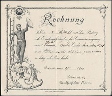 1902 Kéményseprő Számla. Orsova. / Chimneysweep Invoice Orsova. 20x17 Cm - Zonder Classificatie