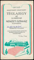 1987 'Nemzetünkért, Nemzetinkért'- Téglajegy Az új Magyar Nemzeti Színház Felépítéséhez - Sin Clasificación