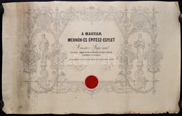 1887 Magyar Mérnök és Építészegylet Díszes (Zofhal G./Doby J.) Oklevele Meissner (Mészner) Alajos (1835-?) Ny. Vasúti Fő - Unclassified