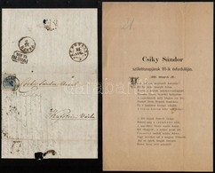 Érdekes 1848-as Dokumentum: 1852 Csiky Sándor (1805-1892) Nemzetőrparancsnok, Politikus, Egri Polgármester, Akit 1848-as - Zonder Classificatie