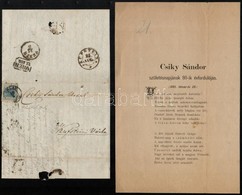 Érdekes 1848-as Dokumentum: 1852 Csiky Sándor (1805-1892) Nemzetőrparancsnok, Politikus, Egri Polgármester, Akit 1848-as - Non Classificati