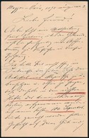 1898 Linhart György (1844-1925) Botanikus, Mikológus Saját Kézzel írt Levele Mágócsy-Dietz Sándor (1855-1945) Botanikusn - Non Classés