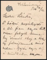 Cca 1912 Fehérvárcsurgó, Károlyi József (1884-1934) Politikus Kézzel írt Levele Személyes ügyekben, Károlyi-címeres Levé - Unclassified