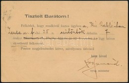 1934 Bernárd Ágost (1880-1968) Politikus, Korábbi Miniszter, A Trianoni Békeszerződés Egyik Aláírójának Levelezőlapja Jo - Sin Clasificación