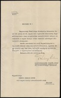 1936 Darányi Kálmán (1886-1939) Földművelésügyi Miniszter (1935-1938), Későbbi Miniszterelnök (1936-1938) Gratuláló Leve - Zonder Classificatie