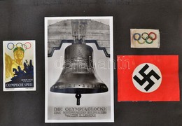 1936 A Berlini Olimpia Relikviáiból összeállított Album, Az Olimpiára Kiadott Képeslapokkal, Térképekkel, 4 Db Belépőjeg - Zonder Classificatie