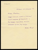1943 Heltai Jenő (1871-1957) író, Költő, újságíró Saját Kézzel írt Levele és Borítékja Szegi Pálnak, A Pesti Hírlap Szer - Zonder Classificatie