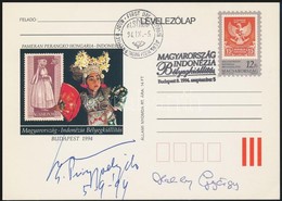 1994 Magyarország-Indonézia Nemzetközi Bélyegkiállítás FDC, Rajta Habsburg György és Az Indonéz Miniszterelnök Aláírásáv - Andere & Zonder Classificatie