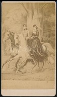 Cca 1865  Ferenc József és Erzsébet Királyné (Sisi) Lóháton, Fénynyomat, 10,5×6 Cm / Franz Joseph I Of Austria And Sisi - Autres & Non Classés