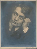 Ady Endre (1877-1919) Portréja, Nagyméretű Fotó Kartonra Ragasztva, Székely Aladár Felvétele, Jelzett, 24,5×19,5 Cm - Autres & Non Classés