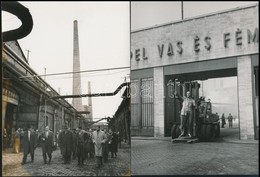 1958 Budapest, Csepel, A Lenin-szobor Felállítása A Vasművek Előtt, 5 Db MTI Sajtófotó (Vigovszki Ferenc), Az Egyik Hátu - Sonstige & Ohne Zuordnung