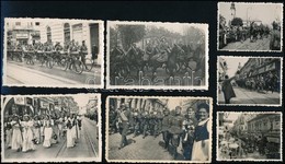 1940 Nagyvárad, Bevonulás, 7 Db Fotó, 4,5×5,5 és 6×9 Cm - Autres & Non Classés