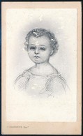 Ismeretlen Gyermek Fotója, Rajzról Készült Papír Porcelánkép. V. Chastanier. / Paper Porcelain Photo Of A Child. 6,5x10, - Sonstige & Ohne Zuordnung