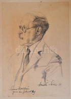 1933 Stern Ármin (1883-1944) Festőművész Ceruzarajza Samuel Bettelheim (1872-1942) Cionista Politikus, újságíróról, Ceru - Otros & Sin Clasificación