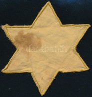 1944 Sárga Zsidó Szövetcsillag, Foltos / Yellow Badge, Stained - Other & Unclassified
