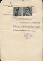 1944 Svájci Követségi Védlevél (Schutzpass) Hercz Sándor és Családja Részére, Fényképpel / Schutzpass For Hungarian Jewi - Autres & Non Classés