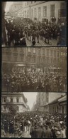 1914 Budapest, Fotók Az I. Világháború Kitörésekor Még Lelkes Tömegről, 5 Db Fotó, 12×17 Cm / 1914 Budapest, Outbreak Of - Ohne Zuordnung