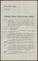1914 Budapesti Önkéntes Őrsereg Szevezeti Szabályai. Bp., Löhl D. és Fia, Az Utolsó Oldalon Ceruzás Jegyzettel, 4 P. - Non Classés