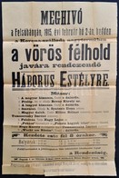 1915 Felsőbánya, Meghívó A Vörös Félhold Javára Rendezett Háborús Estélyre, 1915. Február, Plakát. Nagybánya, Nánásy Ist - Ohne Zuordnung