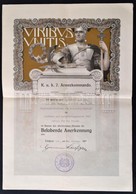 1917 Dekoratív Elismerő Kitüntetés A Császári és Királyi 7. Hadtest Vezetésétől A Front, A Hadtest Pecsétjével, Hajtogat - Ohne Zuordnung