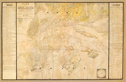 1838 Blaschnek Samuel Benjámin (1789-1854): Plan Der Königl. Ungarischen Freyen Städte Ofen Und Pesth Sammt Derren Umgeb - Altri & Non Classificati