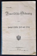 1855 Feuerlösch Ördnung Für Die Haupt-Städe Pest Und Ofen. Buda és Pest Tűzoltórendelete, 20p. 32x20 Cm / Fire Service R - Non Classés