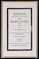 1898 Emlékbeszéd Istenben Boldogult Felséges Erzsébet Királyné Fölött, Tartotta Dr. Frank József Rabbi A Muraszombati Iz - Ohne Zuordnung