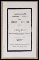 1898 Emlékbeszéd Istenben Boldogult Felséges Erzsébet Királyné Fölött, Tartotta Dr. Frank József Rabbi A Muraszombati Iz - Unclassified