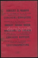 1913 Tervezet és Meghívó A Debrecenben Tartandó Concours Hippiquere és Csoportosított Tereplovagló Mérkőzésre, 31p - Unclassified