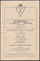 1934 Magyar Mozgásművészeti Csoport II. Előadása, Művészeti Vezető: Turnay Alice. Műsorfüzet. 8p. Hajtásnyommal - Ohne Zuordnung