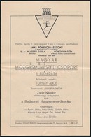 1934 Magyar Mozgásművészeti Csoport II. Előadása, Művészeti Vezető: Turnay Alice. Műsorfüzet. 8p. Hajtásnyommal - Unclassified