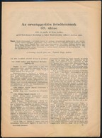 1939 Az Országgyűlés Felsőházának 87. ülése, 1939. április 18. Bp., Athenaeum, 201-218 P. Benne A Második Zsidó Törvény  - Ohne Zuordnung