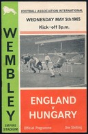 1965 Anglia-Magyarország Labdarúgó Mérkőzés Meccsfüzete, és Egy Belépőjegye A Wembley Stadionba, Valamint A Londoni Társ - Ohne Zuordnung