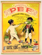 Cca 1910 Henri Boulanger (H. Gray) (1858-1924): PEF Porcelán Email Festék, Lutz Ede és Társa, Reklám Plakát, Litográfia, - Otros & Sin Clasificación