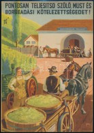 1950 Gönczi-Gebhardt Tibor (1902-1994): 'Pontosan Teljesítsd...!' Kisplakát, Szép állapotban, 23,5×16,5 Cm - Sonstige & Ohne Zuordnung