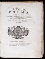 Masini, Vincenzo: Il Zolfo. Poema Del Conte Vincenzo Masini Cesenate In Tre Libri Diviso Con Varie Annotazioni Scientifi - Non Classés