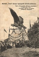 * T3 1907 Bánhida (Tatabánya), Feldíszített Turul Szobor, Európa Legnagyobb Méretű Emlékműve. Felvétetett Az Ezeréves Em - Unclassified