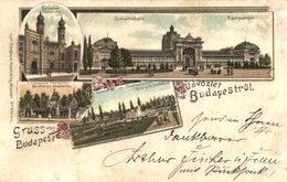 T3 1896 (Vorläufer!) Budapest, Iparcsarnok, Zsinagóga, Bejárat Az állatkertbe, Városligeti Szökőkút. Carl Otto Hayd No.  - Ohne Zuordnung