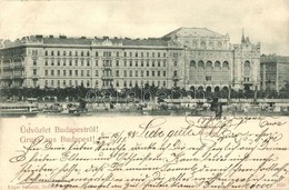 T2 1898 Budapest V. Vigadó A Dunáról Nézve, Uszályok - Non Classés