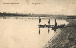 T2/T3 1913 Dombrád, Tisza Part Csónakázókkal. Hetényi Lajos Fényképész Felvétele   (EK) - Unclassified