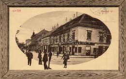 T2 1912 Győr, Baross út, Takarékpénztár Rt., Piczek György és Opitz L. üzlete - Ohne Zuordnung