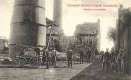 T2 1908 Szeged, Újszegedi Kenderfonógyári Katasztrófa, Kémény összeomlása. Fodor Felvétele - Ohne Zuordnung