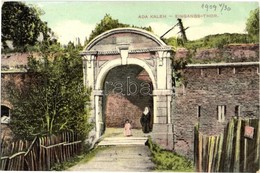 ** T2/T3 1909 Ada Kaleh, Várkapu / Eingangs-Thor / Castle Entry Gate (kis Szakadás / Small Tear) - Non Classés