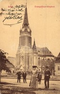 T2/T3 1907 Arad, Evangélikus Templom. W.L. 490. / Church (EK) - Ohne Zuordnung
