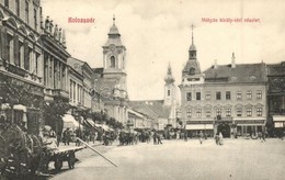 T2 1914 Kolozsvár, Cluj; Mátyás Király Tér, Központi Szálloda, Biasini Sándor Utóda, Medgyesy és Nyegrutz, Weisz Kálmán  - Non Classés