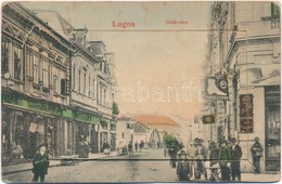 T3 1909 Lugos, Lugoj; Deák Utca, Turul Cipőgyár. Leporellolap Belül A Vasútállomás, Zsinagóga, Poporul Palota, Sternlich - Zonder Classificatie