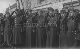 * T1/T2 1940 Nagyszalonta, Salonta; Országzászló Avatás, Tisztelgő Katonák, Engel Sándor, Gerő Blanka és Freiber üzlete  - Ohne Zuordnung