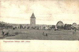 T2 1911 Nagyszalonta, Salonta; Wessely és Fazekas üzlete, Látkép 1907-ből. Arany Emlékegyesület Kiadása / Shop, General  - Ohne Zuordnung